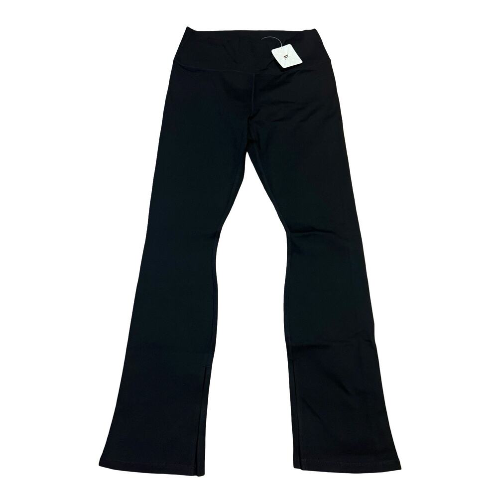Fabletics Womens L Black Define Split Hem PowerHold High Waisted Leggings NWT